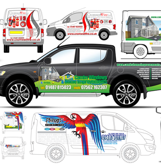 A small selection of vehicle liveries from Bedazzled Graphic Design