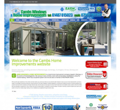 Cambs Windows & Home Improvement website, built using Worpress & Adobe Software